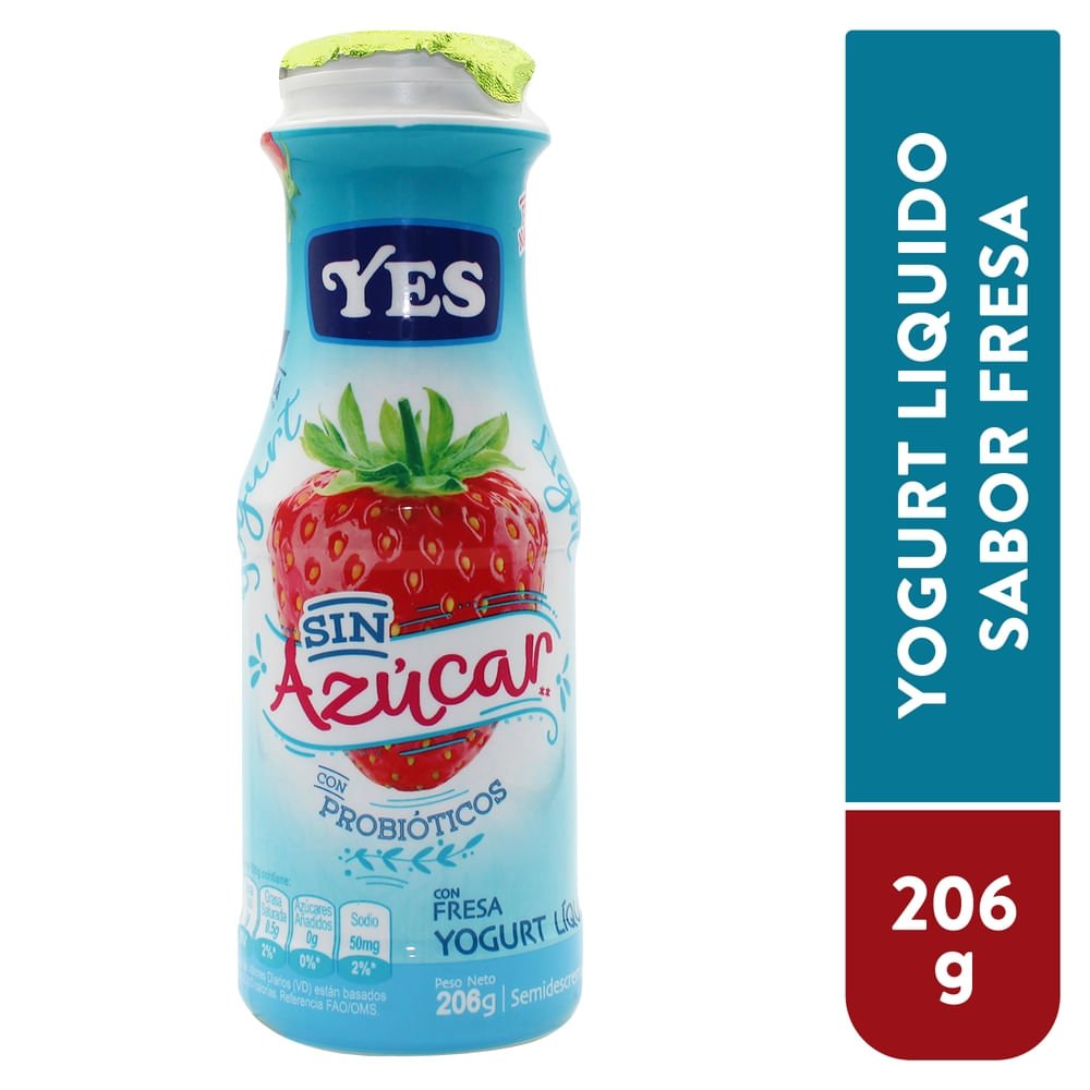 16559_05.jpg Yogurt Yes Líquido Light Sin Azúcar Fresa - 206 g - Image 1