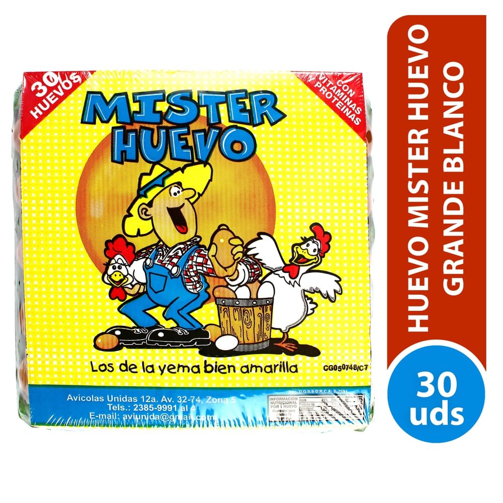 30069_05.jpg Huevo de Gallina Mister Huevo Blanco Grande - 30 Unidades - Image 1