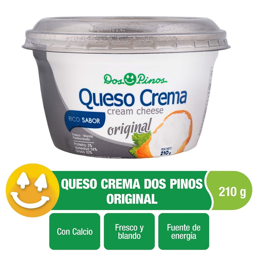 33225_05.jpg Queso Crema Dos Pinos Original - 210 g - Image 1