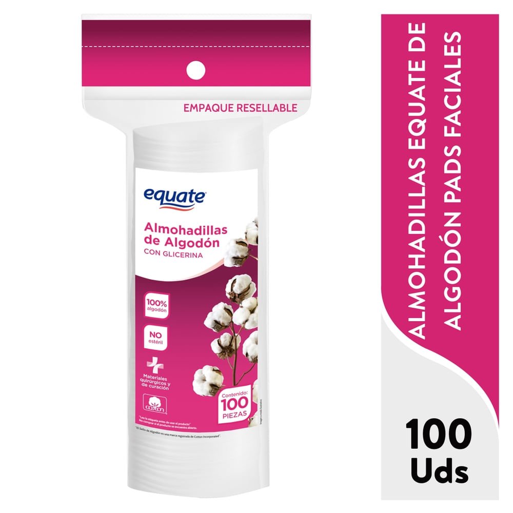 36952_05.jpg Almohadillas Equate de Algodón Pads Faciales - 100 uds - Image 1