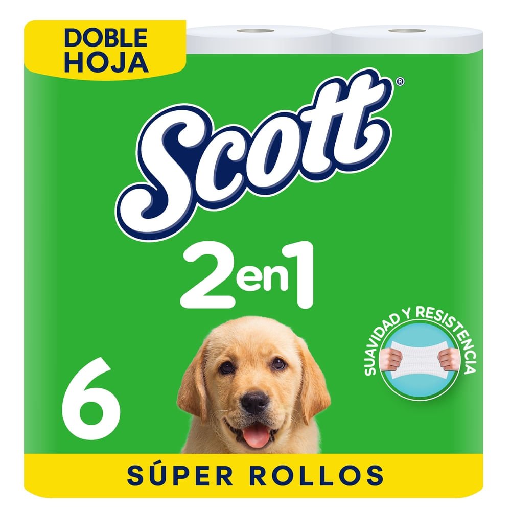 74240_05.jpg Papel Higiénico Scott 2 en 1 Doble Hoja - 6 Rollos - Image 1