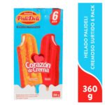 Helados Palideli corazón de crema 6 Pack - 360 g