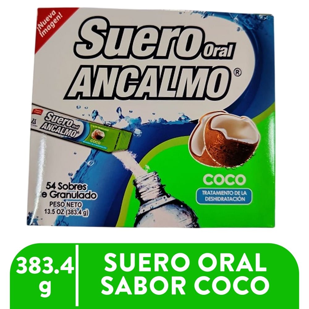 93457_04.jpg Suero oral Ancalmo sabor coco caja 54 sobres - Precio indicado por sobre - Image 1