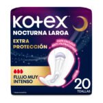 Toallas Nocturnas Largas Kotex Extra Protección - 20 Unidades