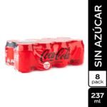 Gaseosa  Coca-Cola Sin Azúcar Mini Lata 8 Pack - 237ml