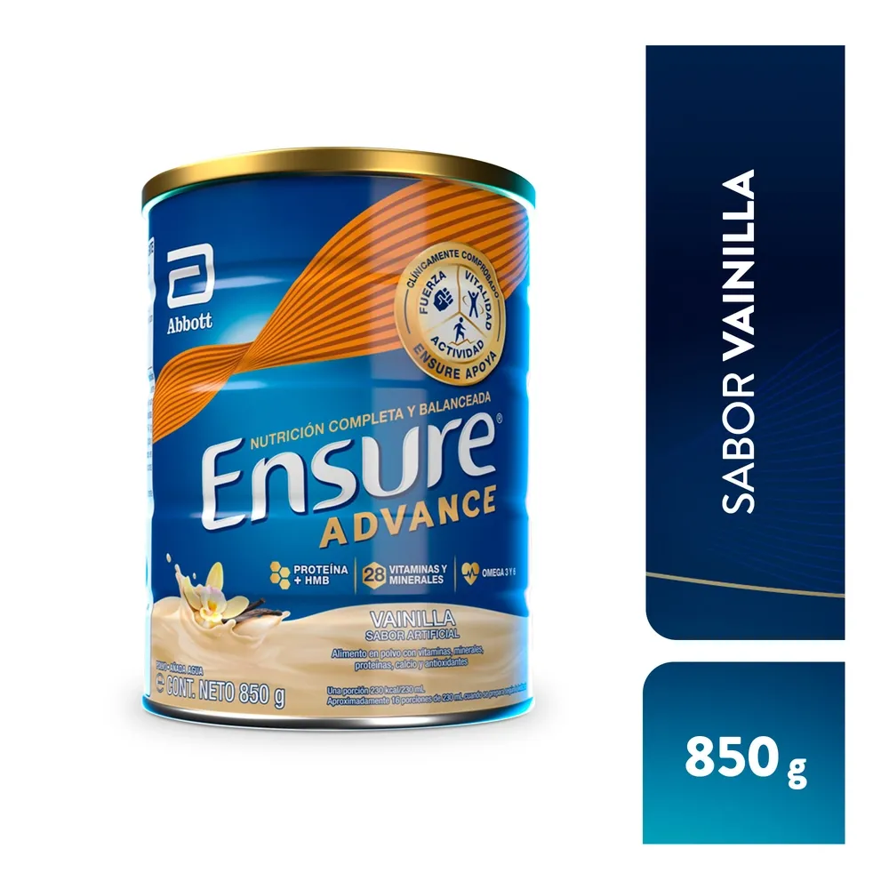 complemento-ensure-advance-vainilla-con-proteina-y-vitaminas-para-recuperar-masa-muscular-fuerza-y-vitalidad-850-g-8710428999306.webp Complemento Ensure Advance® Vainilla - 850 g - Image 1
