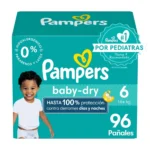 Pañales Pampers Baby-Dry Talla 6 Protección Contra Derrames - 96 Uds