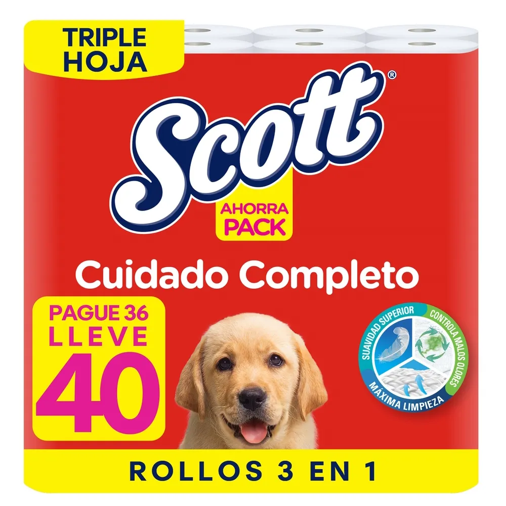 papel-higienico-scott-cuidado-completo-triple-hoja-40-rollos-7441008103813.webp Papel Higiénico Scott Cuidado Completo Triple Hoja - 40 Rollos - Image 1